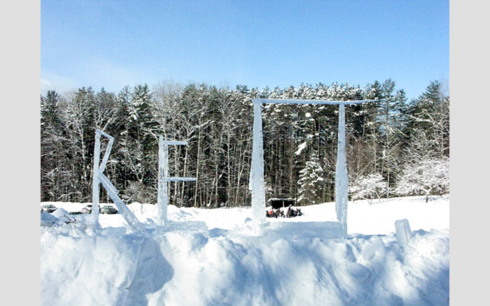 Snow & Ice Text | Re view ice installation, 2011